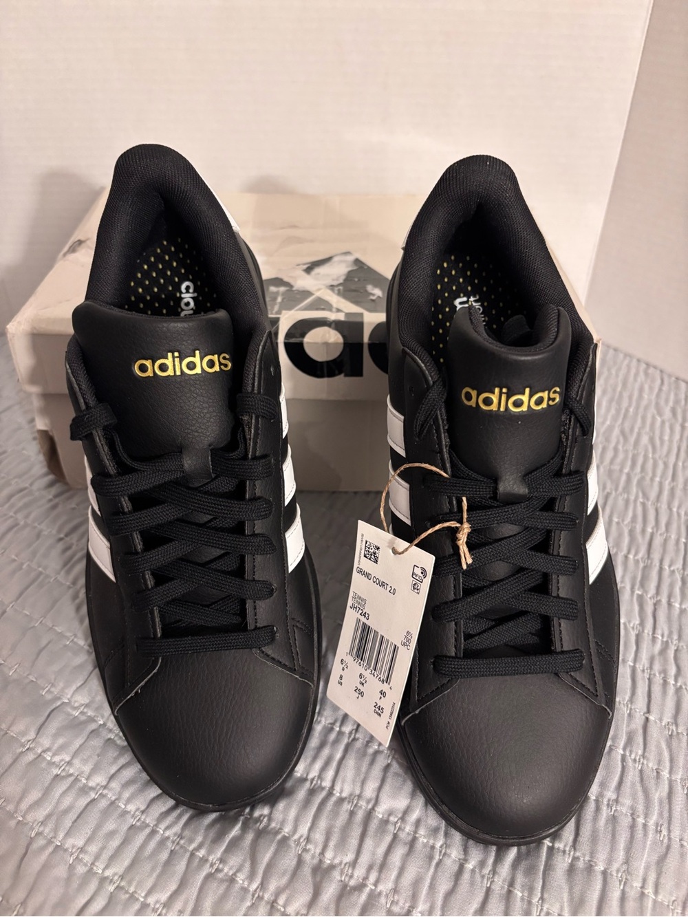 Adidas Women’s Grand Court 2.0 Sneakers Core Black/White (Size 8) NIB